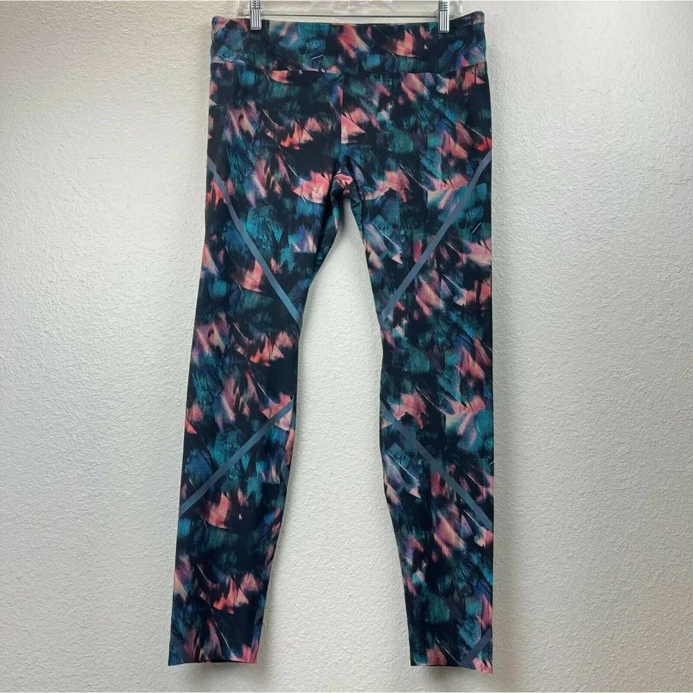 Caelum Leggings Women's Sz XL Skinny Ankle Mid Rise Pull on Athletic Blue Pink - Picture 2 of 10